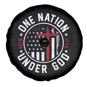 Funny One Nation Under God ESTD 1776 Spare Tire Cover 4th Of July Patriotic Christian TS11 Print Your Wear