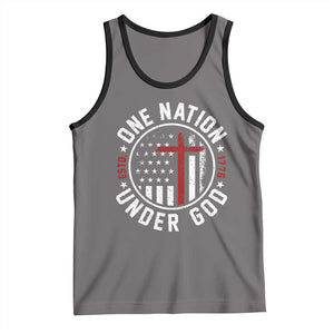 Funny One Nation Under God ESTD 1776 Tank Top 4th Of July Patriotic Christian TS11 Deep Heather Black Print Your Wear