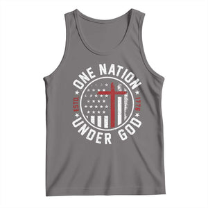 Funny One Nation Under God ESTD 1776 Tank Top 4th Of July Patriotic Christian TS11 Deep Heather Print Your Wear