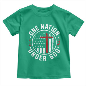 Funny One Nation Under God ESTD 1776 Toddler T Shirt 4th Of July Patriotic Christian TS11 Irish Green Print Your Wear