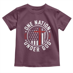 Funny One Nation Under God ESTD 1776 Toddler T Shirt 4th Of July Patriotic Christian TS11 Maroon Print Your Wear