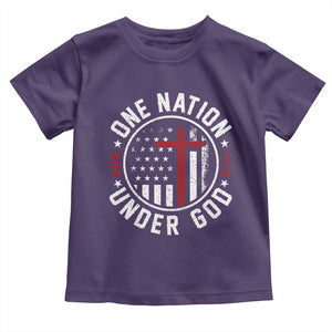 Funny One Nation Under God ESTD 1776 Toddler T Shirt 4th Of July Patriotic Christian TS11 Purple Print Your Wear