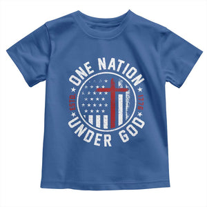 Funny One Nation Under God ESTD 1776 Toddler T Shirt 4th Of July Patriotic Christian TS11 Royal Blue Print Your Wear