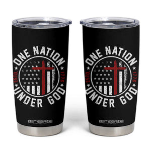 Funny One Nation Under God ESTD 1776 Tumbler Cup 4th Of July Patriotic Christian TS11 Black Print Your Wear