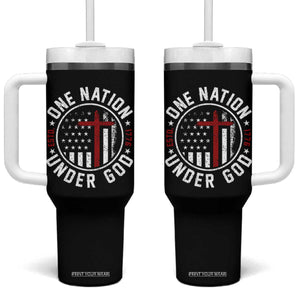 Funny One Nation Under God ESTD 1776 Tumbler With Handle 4th Of July Patriotic Christian TS11 One Size: 40 oz Black Print Your Wear