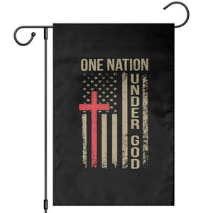 Funny One Nation Under God Garden Flag 4th Of July Patriotic Christian American Flag TS11 Black Print Your Wear