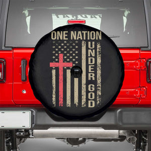 Funny One Nation Under God Spare Tire Cover 4th Of July Patriotic Christian American Flag TS11 Black Print Your Wear