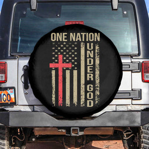 Funny One Nation Under God Spare Tire Cover 4th Of July Patriotic Christian American Flag TS11 No hole Black Print Your Wear