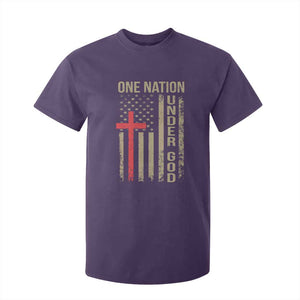 Funny One Nation Under God T Shirt For Kid 4th Of July Patriotic Christian American Flag TS11 Purple Print Your Wear