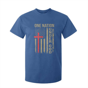 Funny One Nation Under God T Shirt For Kid 4th Of July Patriotic Christian American Flag TS11 Royal Blue Print Your Wear