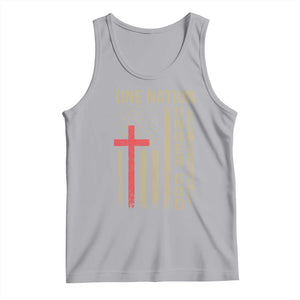 Funny One Nation Under God Tank Top 4th Of July Patriotic Christian American Flag TS11 Athletic Heather Print Your Wear
