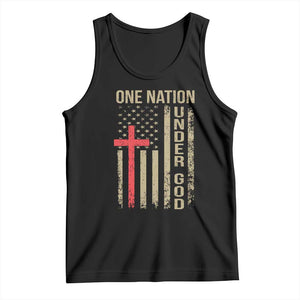 Funny One Nation Under God Tank Top 4th Of July Patriotic Christian American Flag TS11 Black Print Your Wear
