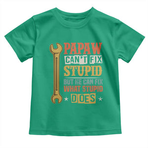 Funny Papaw Can't Fix Stupid But He Can Fix What Stupid Does Toddler T Shirt Grandpa Father's Day TS11 Irish Green Print Your Wear