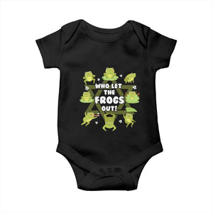Funny Passover Baby Onesie Who Let the Frogs Out Jewish Seder Fami TS02 Black Print Your Wear