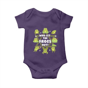 Funny Passover Baby Onesie Who Let the Frogs Out Jewish Seder Fami TS02 Purple Print Your Wear