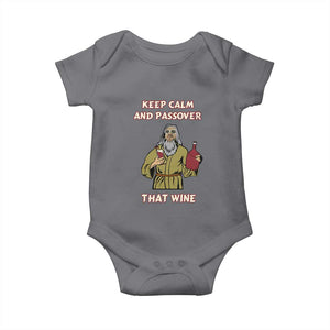 Funny Passover Drinking Baby Onesie Keep Calm And Passover That Wine Jewish TS02 Charcoal Print Your Wear