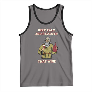 Funny Passover Drinking Tank Top Keep Calm And Passover That Wine Jewish TS02 Deep Heather Black Print Your Wear