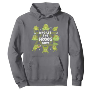 Funny Passover Hoodie Who Let the Frogs Out Jewish Seder Fami TS02 Charcoal Print Your Wear