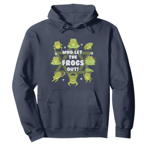 Funny Passover Hoodie Who Let the Frogs Out Jewish Seder Fami TS02 Navy Print Your Wear