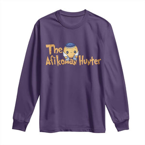 Funny Passover Long Sleeve Shirt Afikoman Hunter Jewish Family Seder Matzah TS02 Purple Print Your Wear