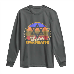 Funny Passover Long Sleeve Shirt Seder Coordinator Jewish Passover Leader TS02 Dark Heather Print Your Wear