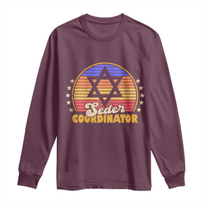 Funny Passover Long Sleeve Shirt Seder Coordinator Jewish Passover Leader TS02 Maroon Print Your Wear