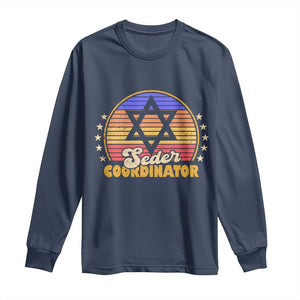 Funny Passover Long Sleeve Shirt Seder Coordinator Jewish Passover Leader TS02 Navy Print Your Wear