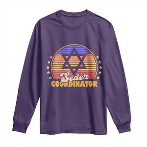 Funny Passover Long Sleeve Shirt Seder Coordinator Jewish Passover Leader TS02 Purple Print Your Wear
