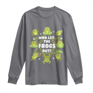 Funny Passover Long Sleeve Shirt Who Let the Frogs Out Jewish Seder Fami TS02 Charcoal Print Your Wear