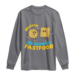 Funny Passover Matzah Long Sleeve Shirt The Original Fast Food Seder Jewish TS02 Charcoal Print Your Wear