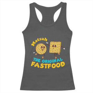 Funny Passover Matzah Racerback Tank Top The Original Fast Food Seder Jewish TS02 Dark Heather Print Your Wear