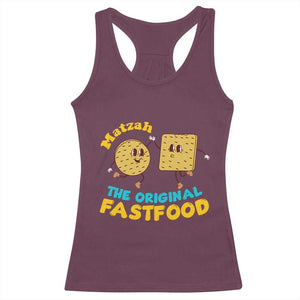 Funny Passover Matzah Racerback Tank Top The Original Fast Food Seder Jewish TS02 Maroon Print Your Wear
