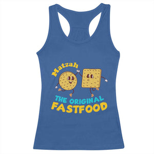 Funny Passover Matzah Racerback Tank Top The Original Fast Food Seder Jewish TS02 Royal Blue Print Your Wear