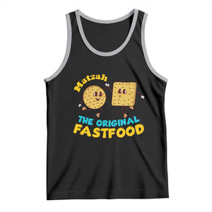Funny Passover Matzah Tank Top The Original Fast Food Seder Jewish TS02 Black Athletic Heather Print Your Wear