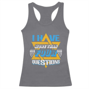 Funny Passover Racerback Tank Top Funny I Have More Than Four Questions Passover Kids TS02 Charcoal Print Your Wear