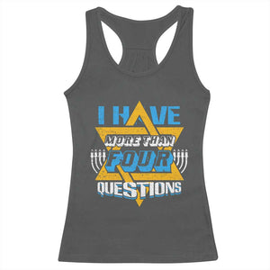 Funny Passover Racerback Tank Top Funny I Have More Than Four Questions Passover Kids TS02 Dark Heather Print Your Wear