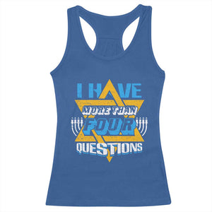 Funny Passover Racerback Tank Top Funny I Have More Than Four Questions Passover Kids TS02 Royal Blue Print Your Wear