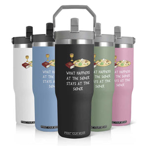 Funny Passover Seder Flip Straw Tumbler What Happens At The Seder Stays At The Seder Jewish Holiday TS02 Print Your Wear