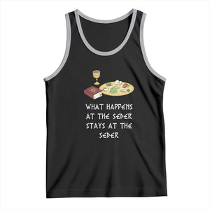 Funny Passover Seder Tank Top What Happens At The Seder Stays At The Seder Jewish Holiday TS02 Black Athletic Heather Print Your Wear