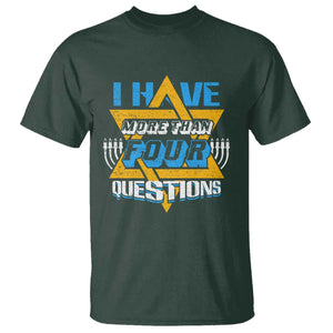 Funny Passover T Shirt Funny I Have More Than Four Questions Passover Kids TS02 Dark Forest Green Print Your Wear