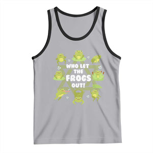Funny Passover Tank Top Who Let the Frogs Out Jewish Seder Fami TS02 Athletic Heather Black Print Your Wear