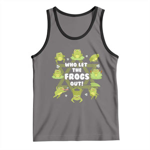 Funny Passover Tank Top Who Let the Frogs Out Jewish Seder Fami TS02 Deep Heather Black Print Your Wear