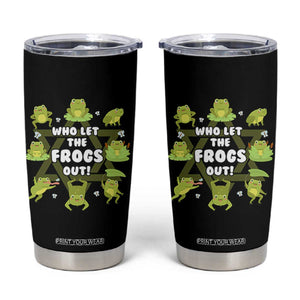 Funny Passover Tumbler Cup Who Let the Frogs Out Jewish Seder Fami TS02 Black Print Your Wear