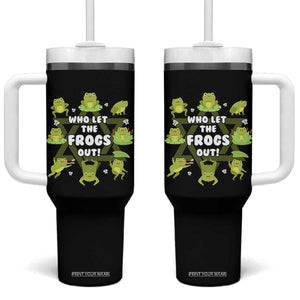 Funny Passover Tumbler With Handle Who Let the Frogs Out Jewish Seder Fami TS02 One Size: 40 oz Black Print Your Wear