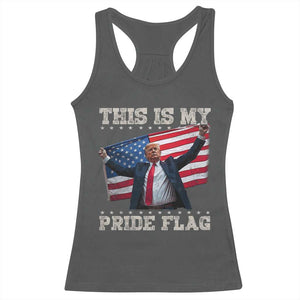 Funny Patriot Trump This Is My Pride Flag Racerback Tank Top 4th Of July American Flag TS11 Dark Heather Print Your Wear