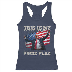 Funny Patriot Trump This Is My Pride Flag Racerback Tank Top 4th Of July American Flag TS11 Navy Print Your Wear