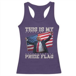 Funny Patriot Trump This Is My Pride Flag Racerback Tank Top 4th Of July American Flag TS11 Purple Print Your Wear
