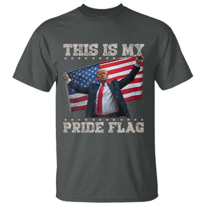 Funny Patriot Trump This Is My Pride Flag T Shirt 4th Of July American Flag TS11 Dark Heather Print Your Wear