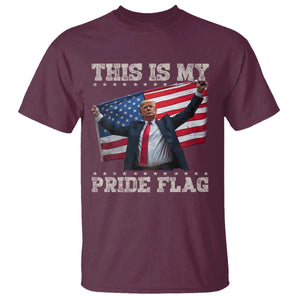Funny Patriot Trump This Is My Pride Flag T Shirt 4th Of July American Flag TS11 Maroon Print Your Wear