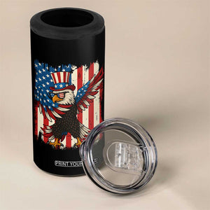 Funny Patriotic Dabbing American Flag Bald Eagle 4th Of July 4 in 1 Can Cooler Tumbler TS11 Print Your Wear